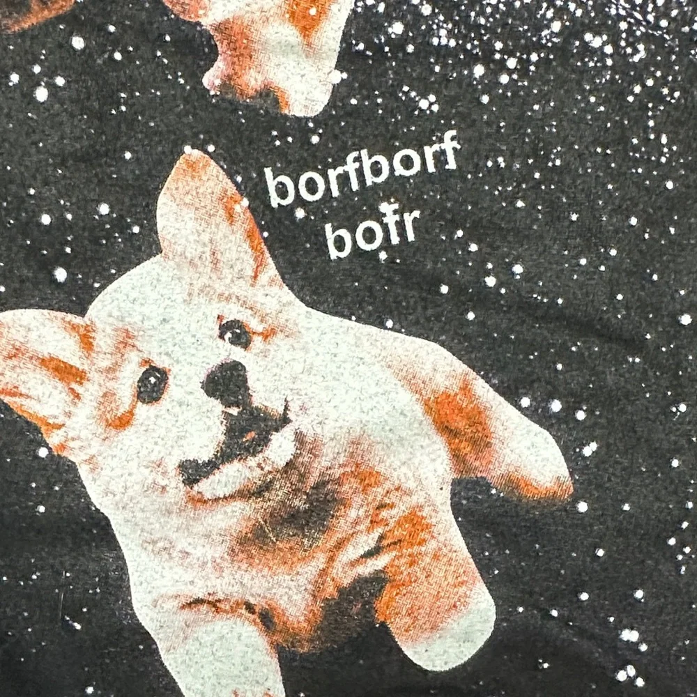 Black Matter Black Tee with Corgi Galaxy Print - Picture 7 of 7